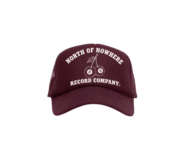 Eight-Ball Cherries Trucker Cap — Maroon