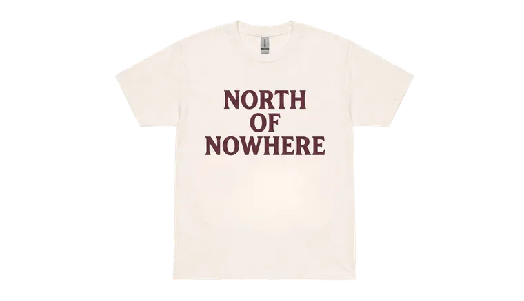 North of Nowhere Tee — Maroon print